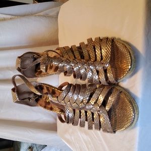 COPPER GOLD heeled sandals